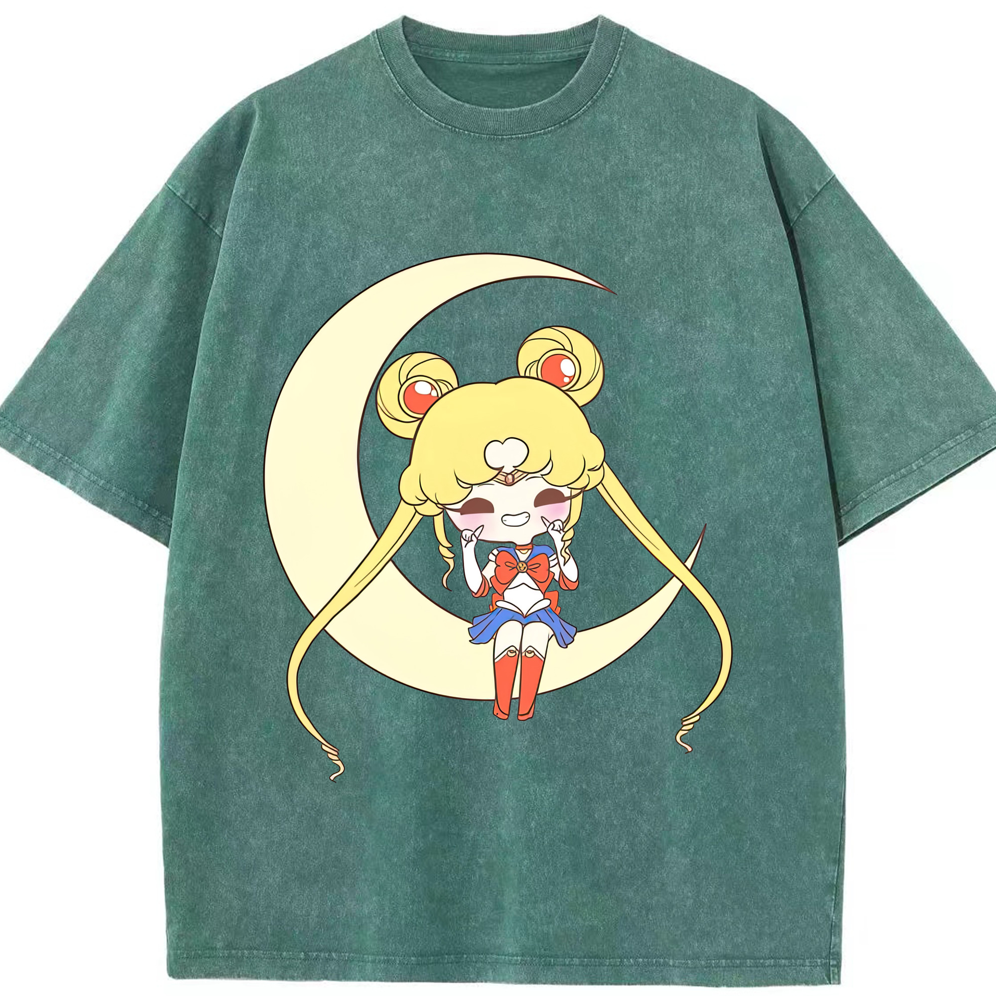 （画像用） 美少女戦士セーラームーン 月野 うさぎ つきの うさぎ Sailor Moon Tsukino Usagi 綿100% ヴィンテージ風 半袖Tシャツ（フロントプリント）